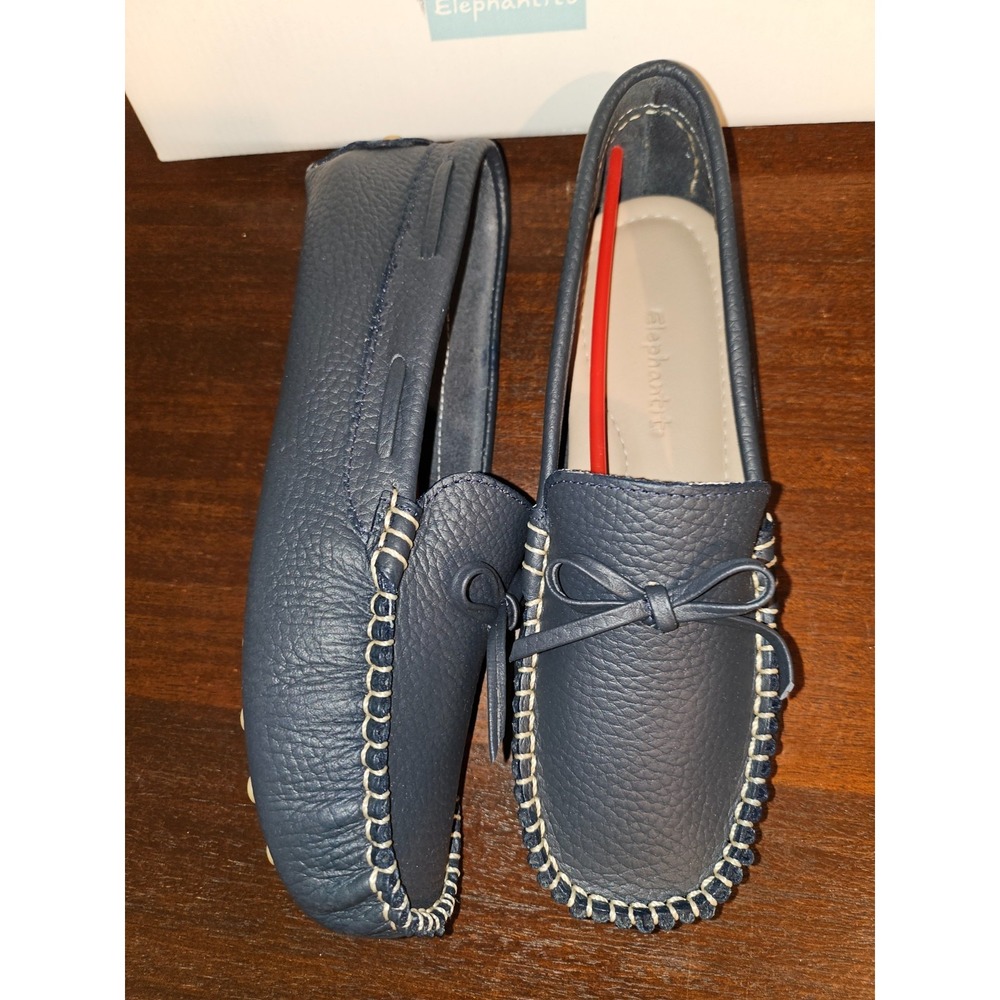 Elephantito Driver Leather Ribbon Tied Loafer Baby Shoe Size 3 New in Box